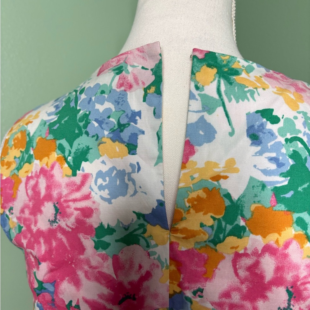 Anne Klein Pink Floral Midi Dress XS Summer Spring - Picture 6 of 13